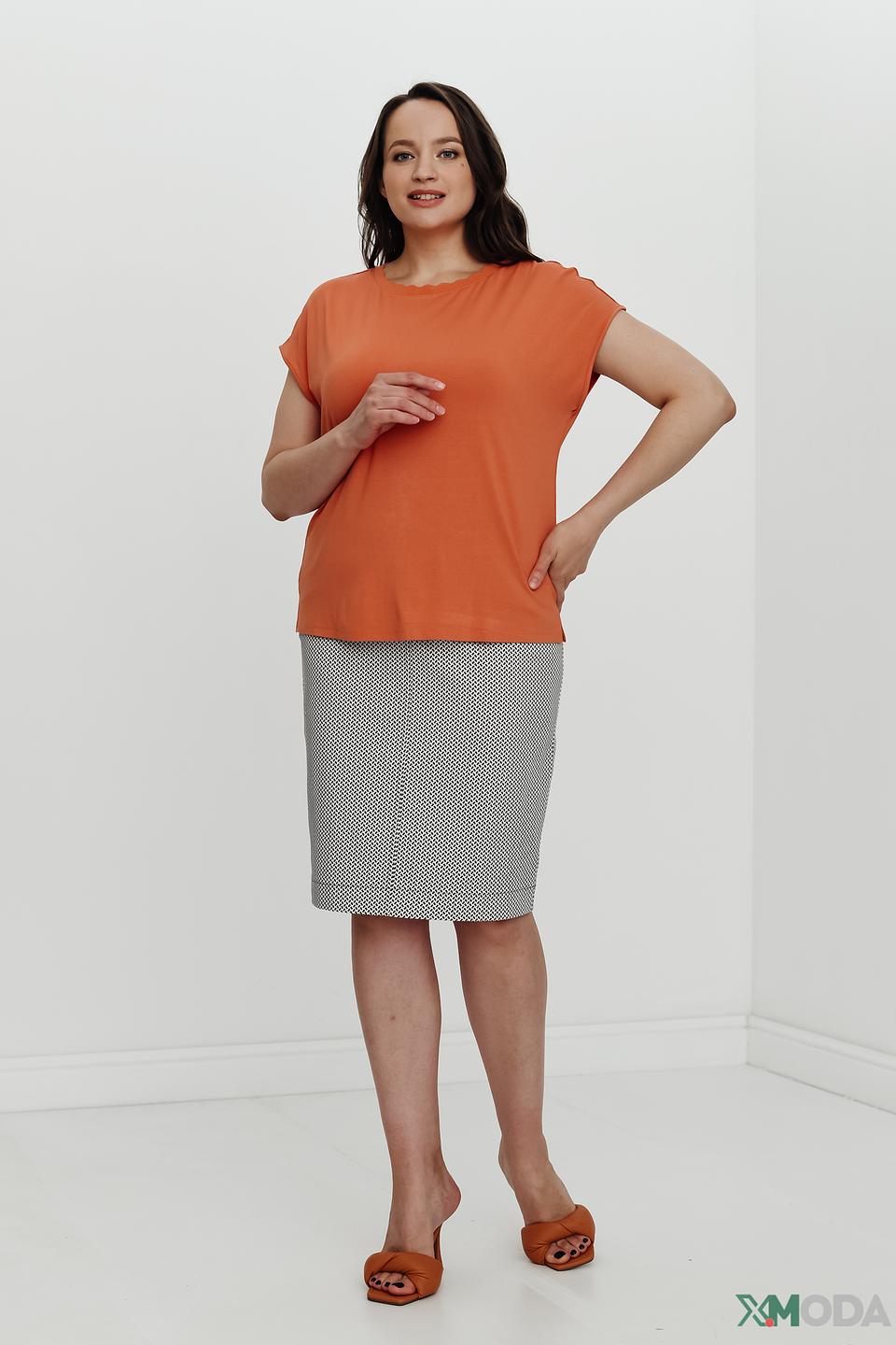 Футболка Lebek оранжевая с рукавами