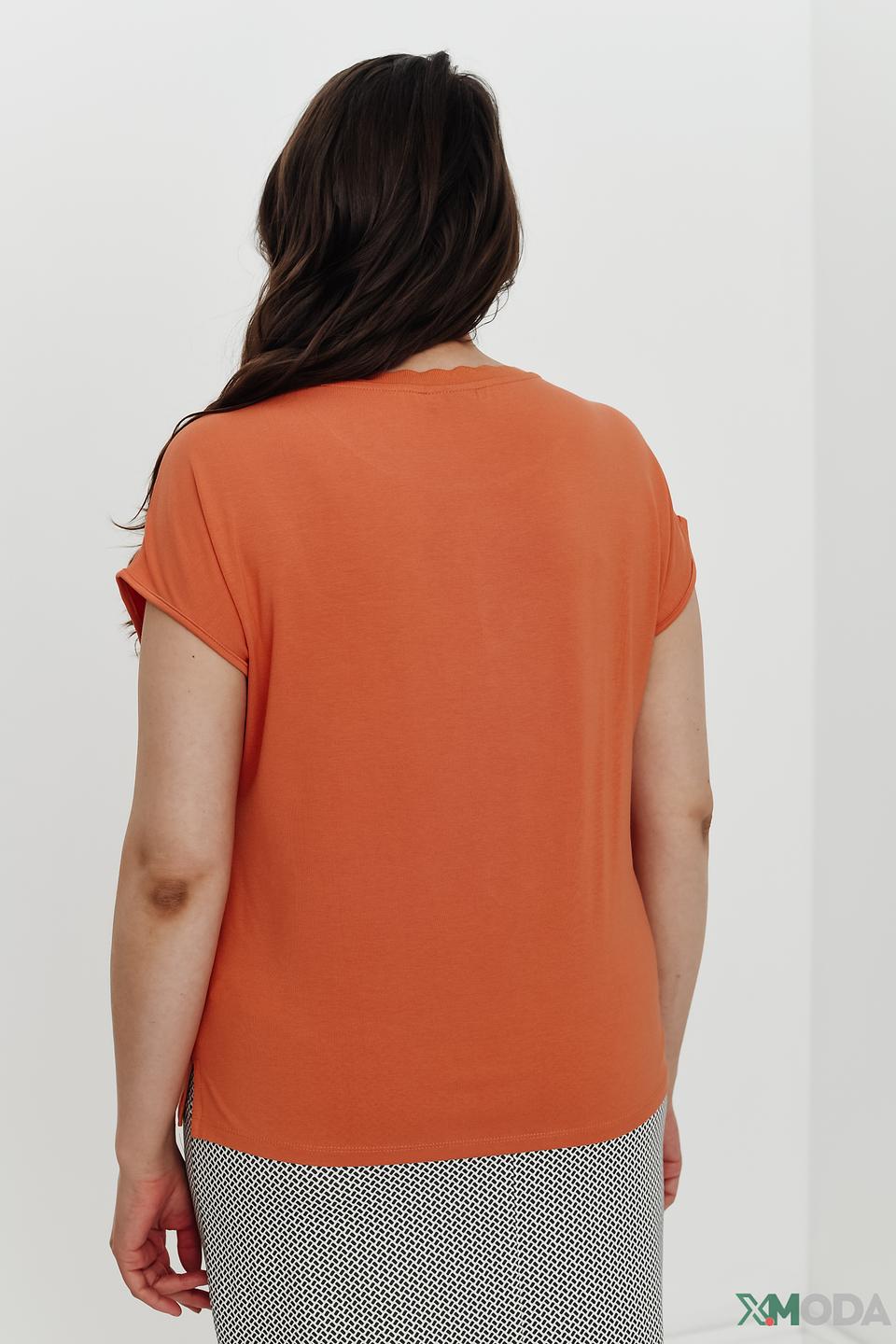 Футболка Lebek оранжевая с рукавами