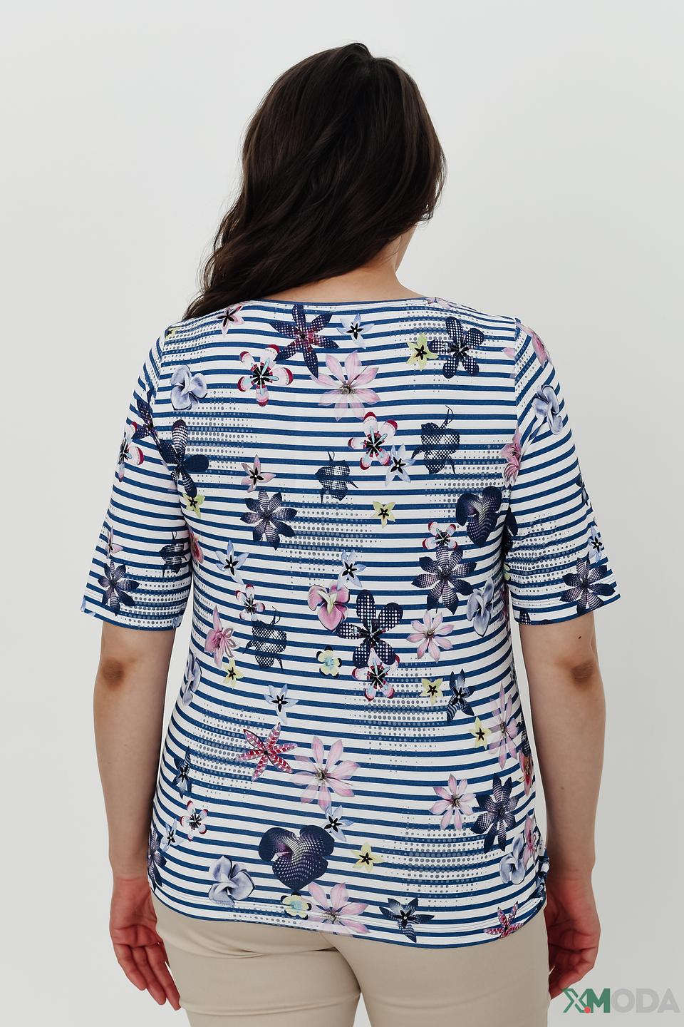 Блуза Rabe collection в полоску с цветами