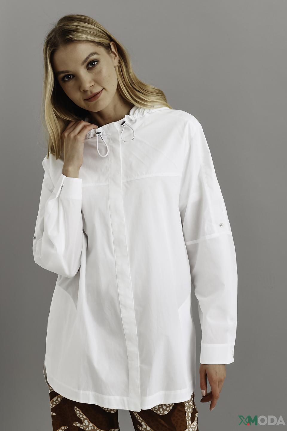 Рубашка Marc Cain с капюшоном белая
