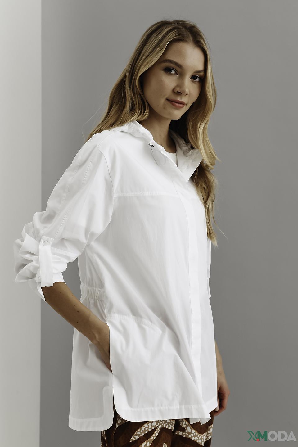 Рубашка Marc Cain с капюшоном белая