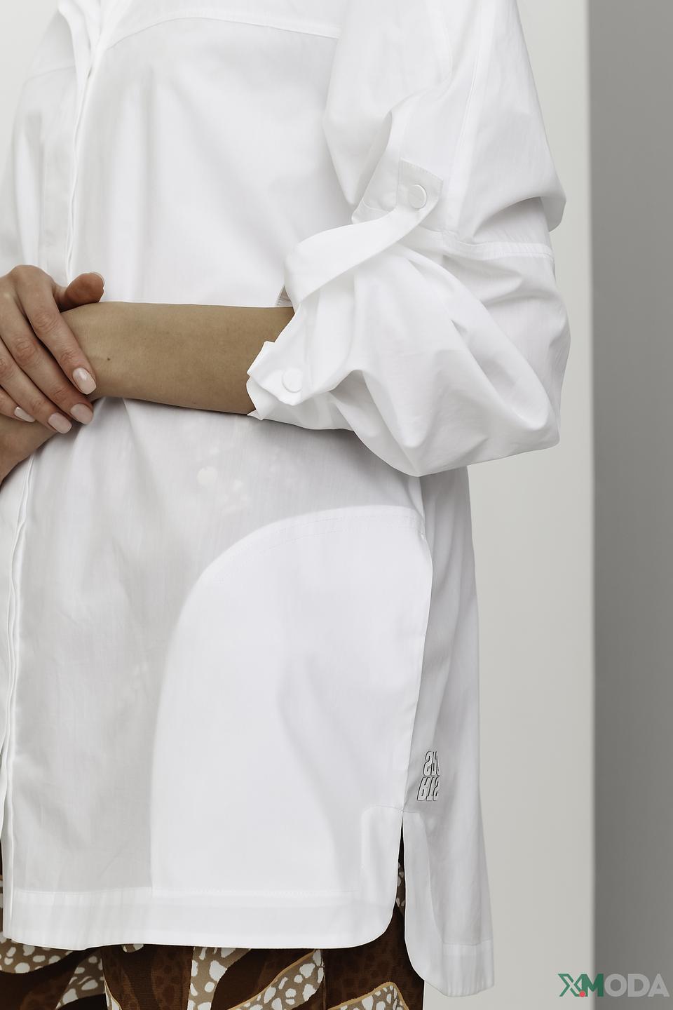 Рубашка Marc Cain с капюшоном белая