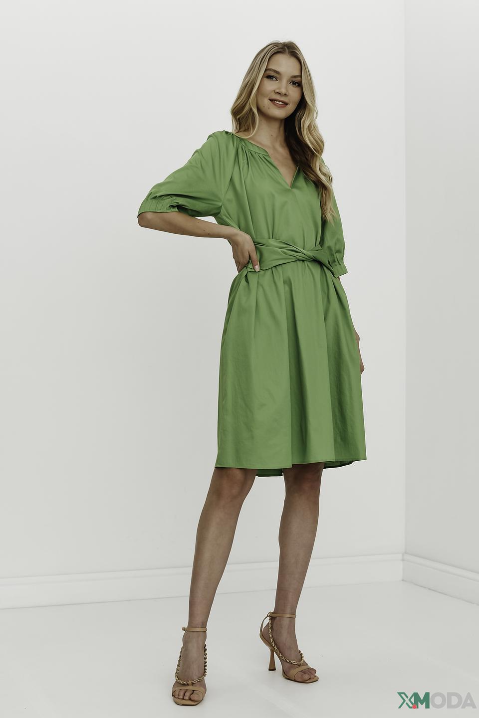 Платье Marc Cain зелёное с поясом