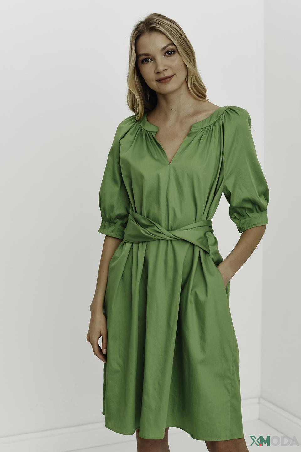 Платье Marc Cain зелёное с поясом