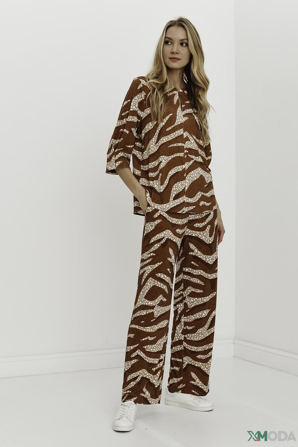 Брюки Marc Cain принт зебра коричневый