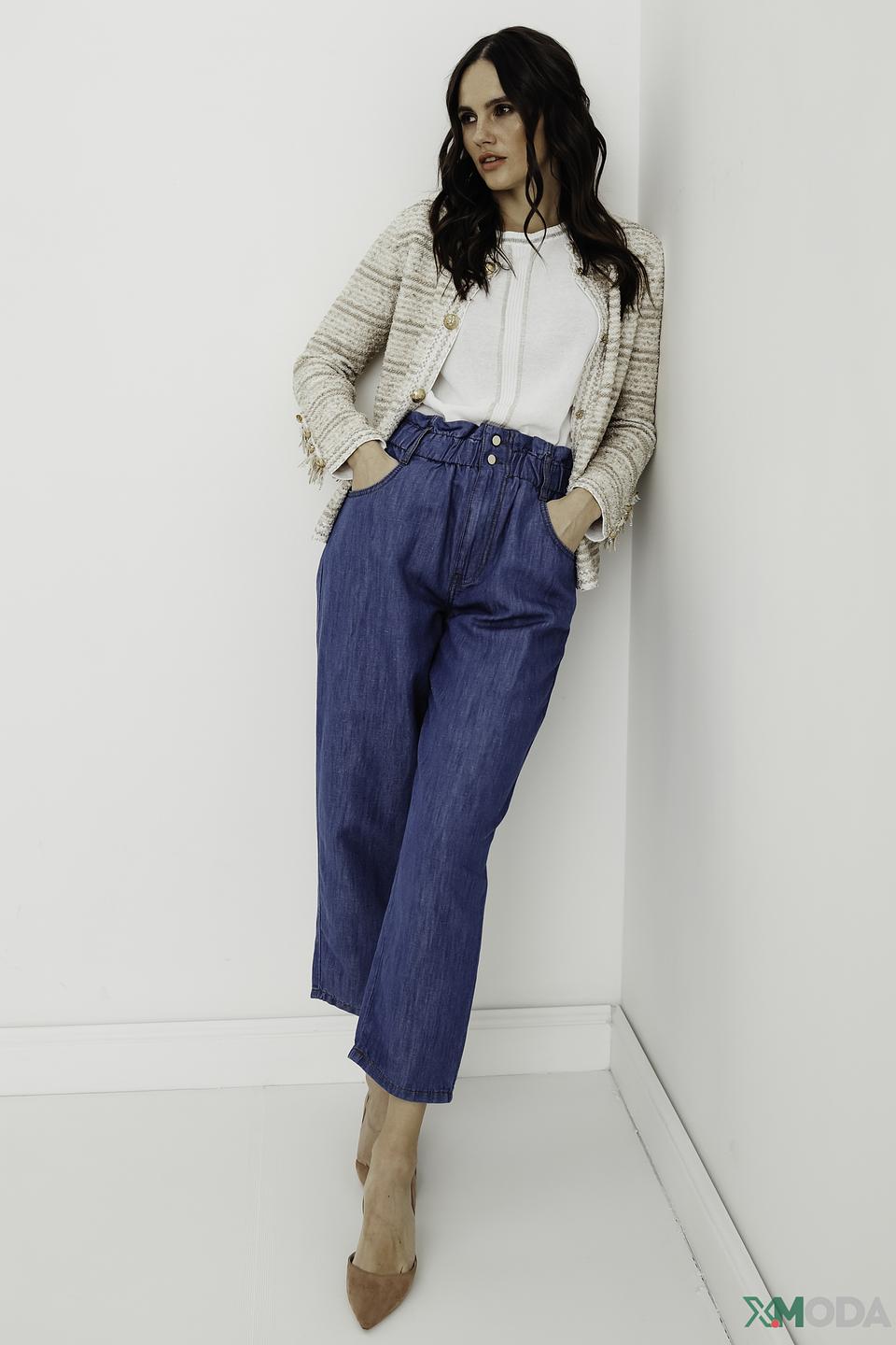 Брюки i Blues джинсовые с завышенной талией