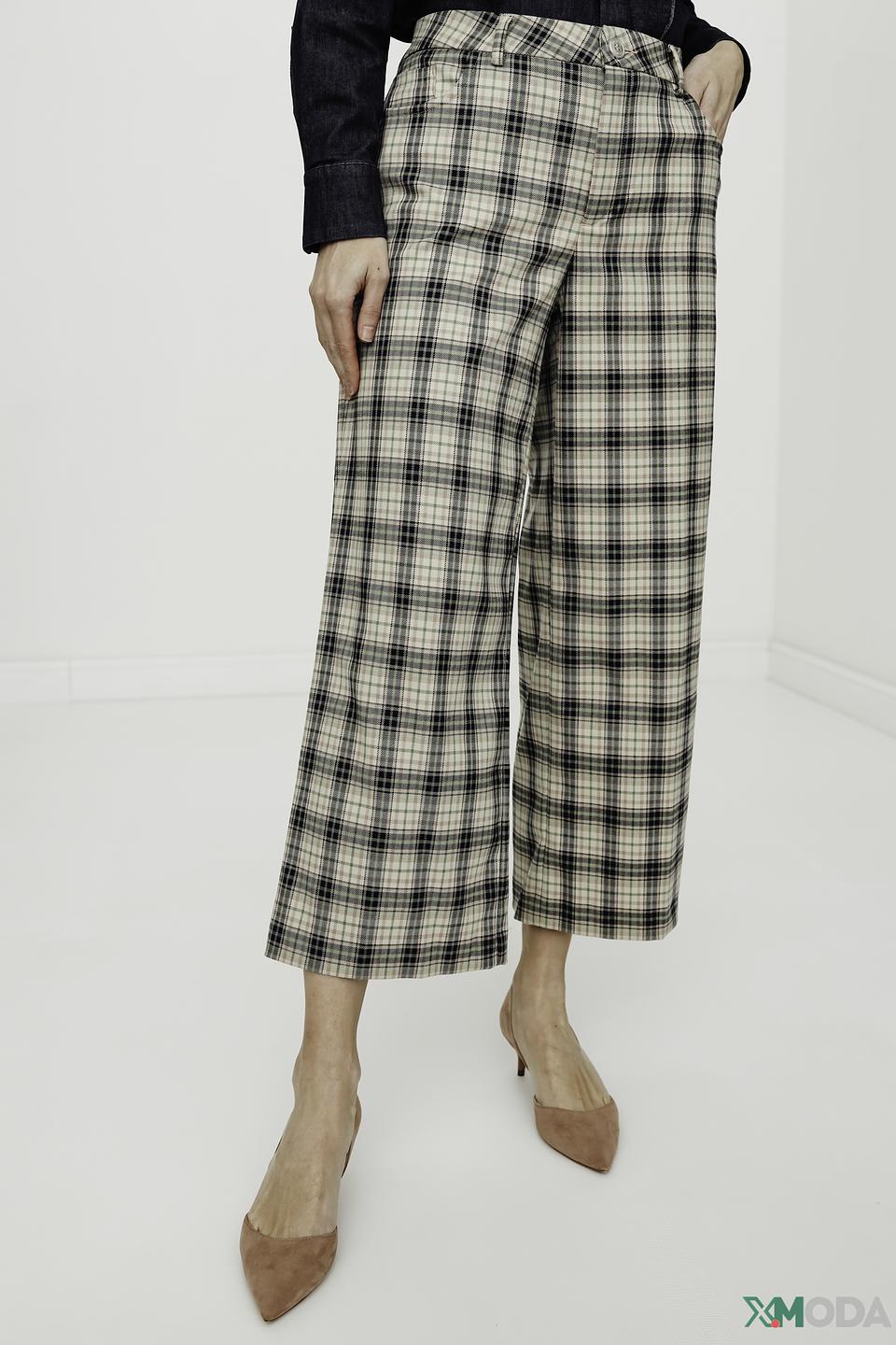 Брюки Mos Mosh в клетку бежевые