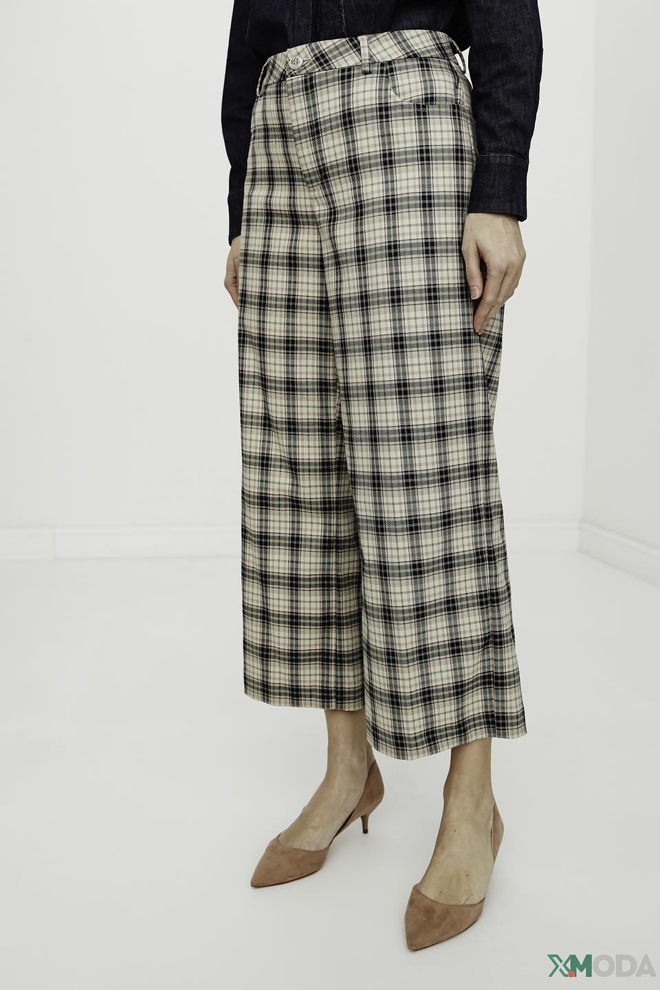 Брюки Mos Mosh в клетку бежевые