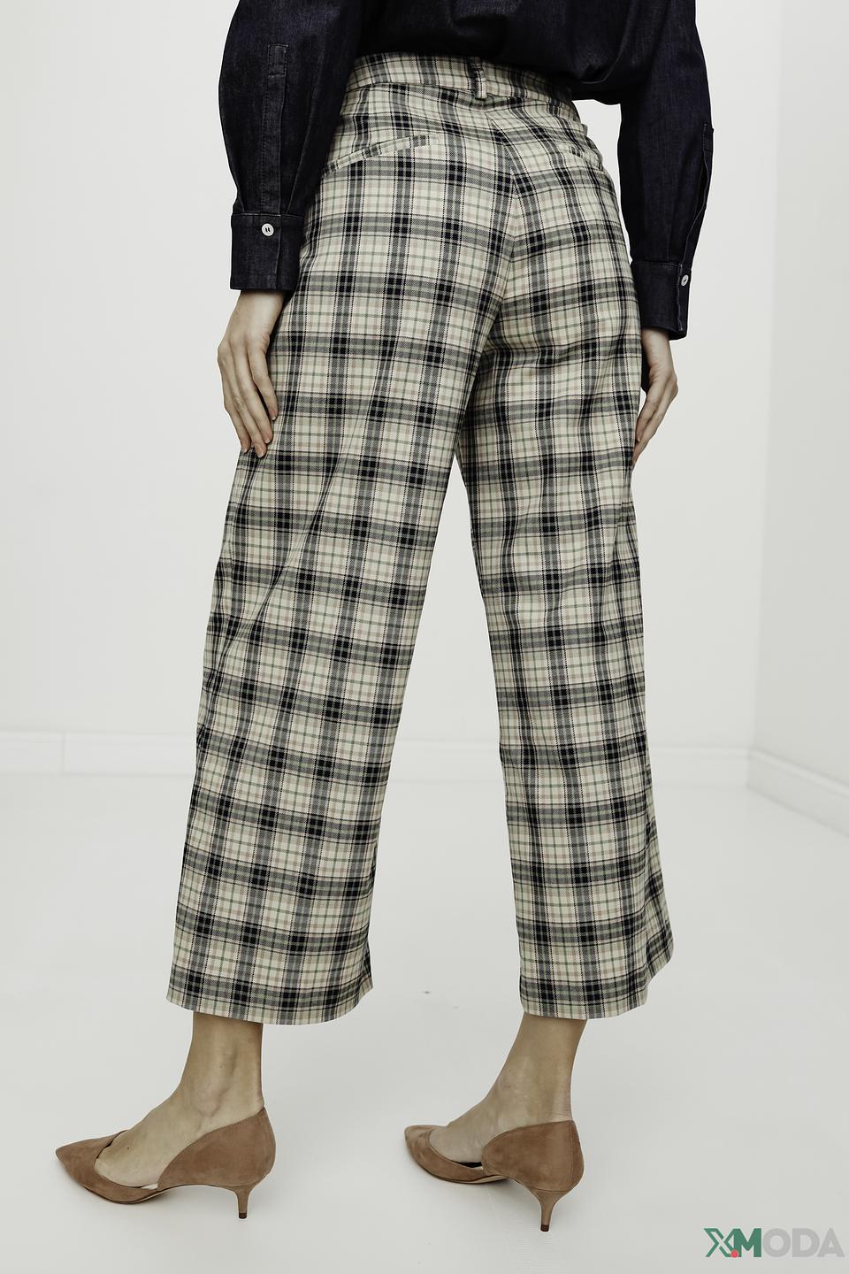 Брюки Mos Mosh в клетку бежевые