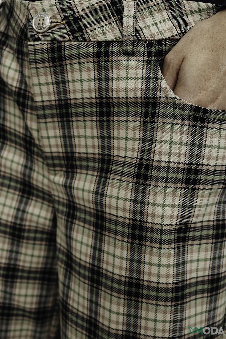 Брюки Mos Mosh в клетку бежевые