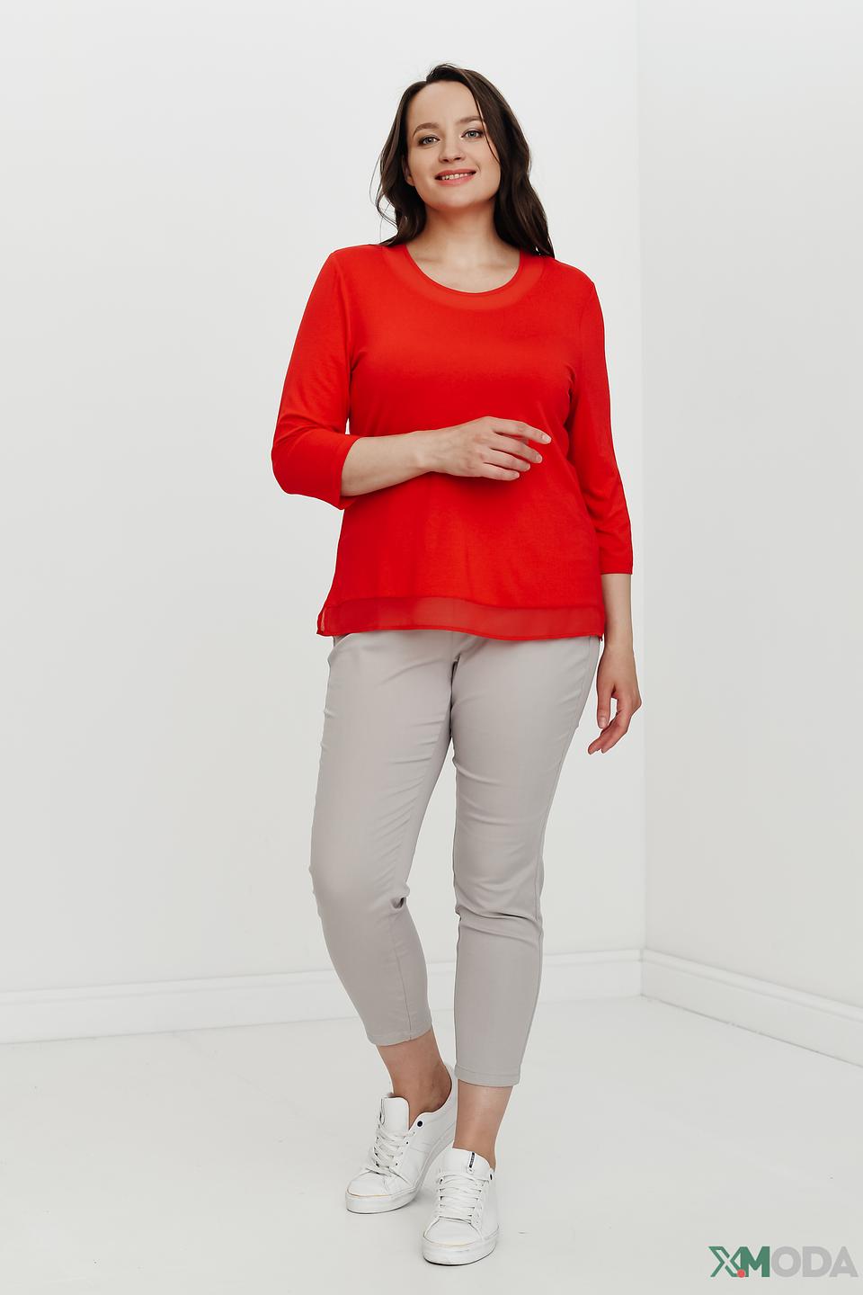 Блуза Lebek с драпировкой красная