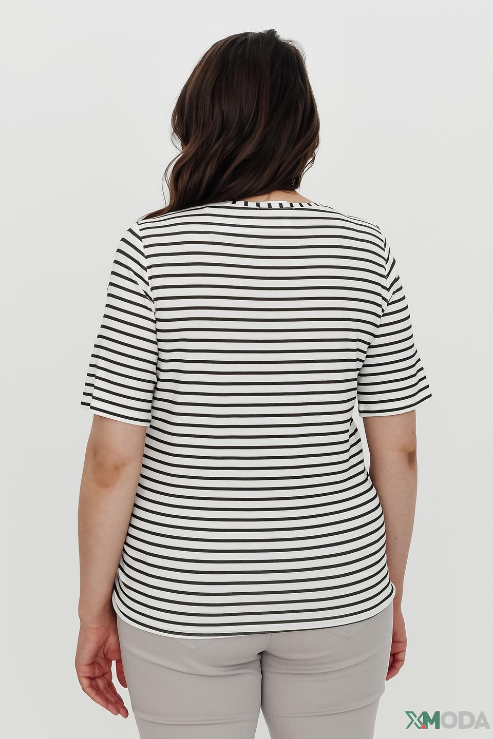 Блуза Frank Walder в полоску с принтом