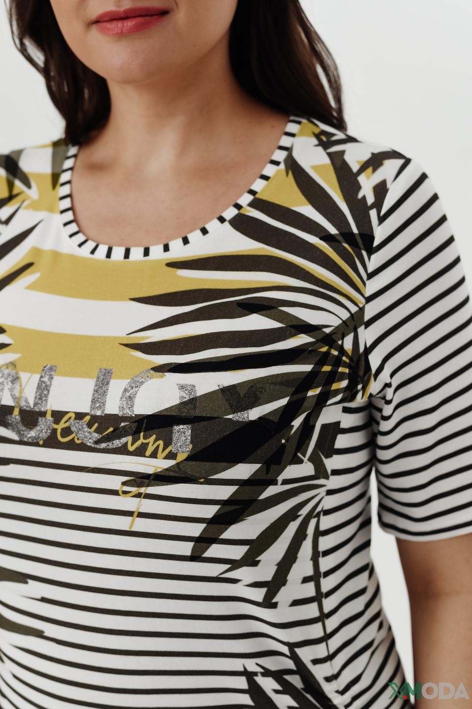 Блуза Frank Walder в полоску с принтом