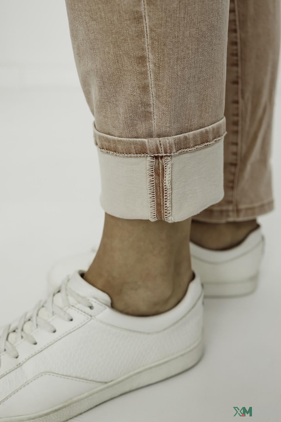 Брюки MAC слим-фит пудровый