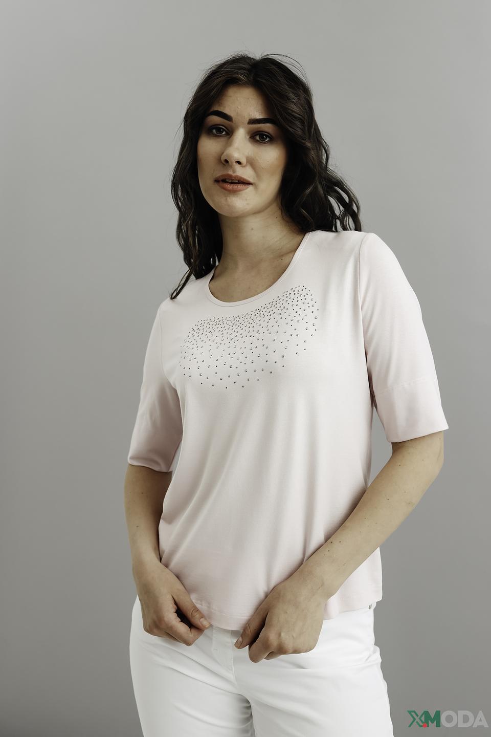 Футболка Eugen Klein с камнями пудрово-розовый