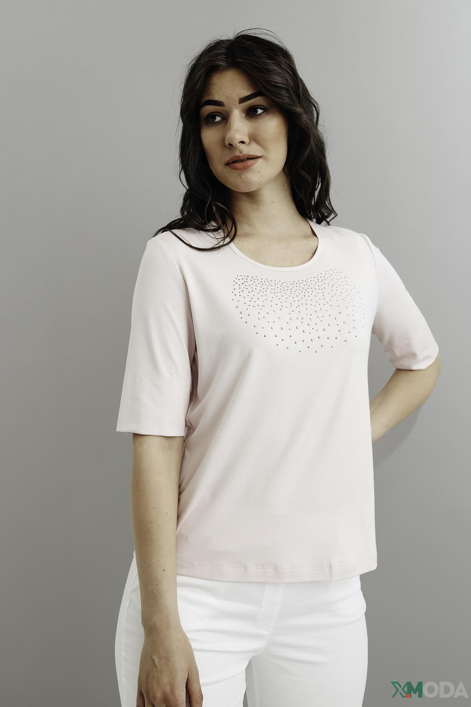 Футболка Eugen Klein с камнями пудрово-розовый