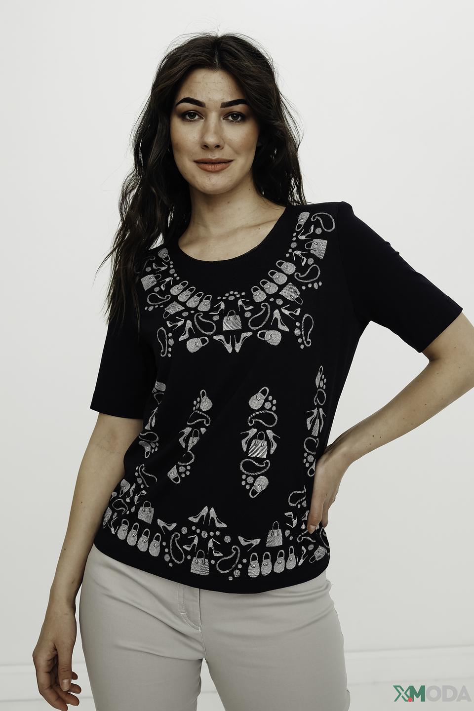 Футболка Eugen Klein с принтом чёрная