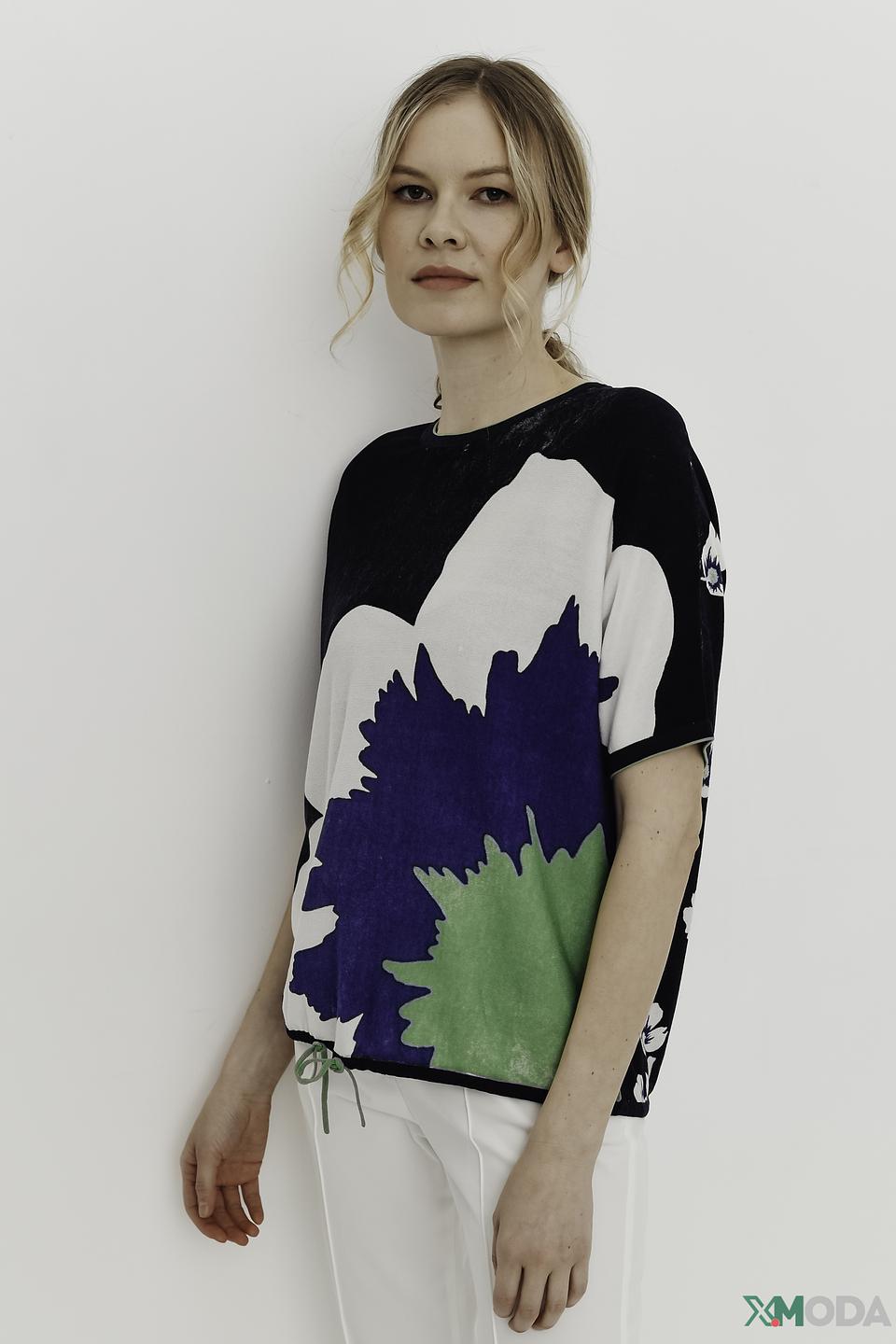 Пуловер Oui с цветочным принтом