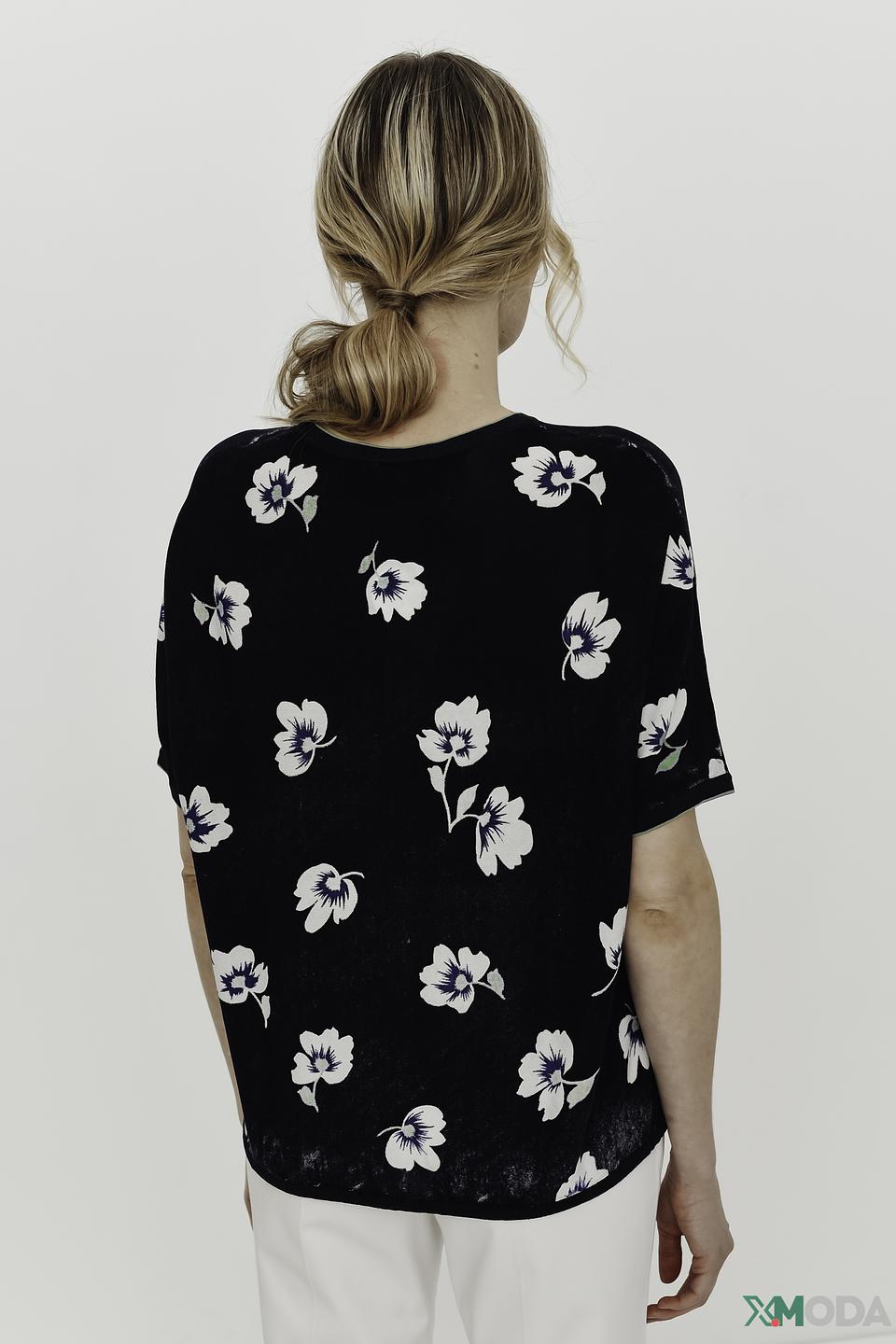 Пуловер Oui с цветочным принтом