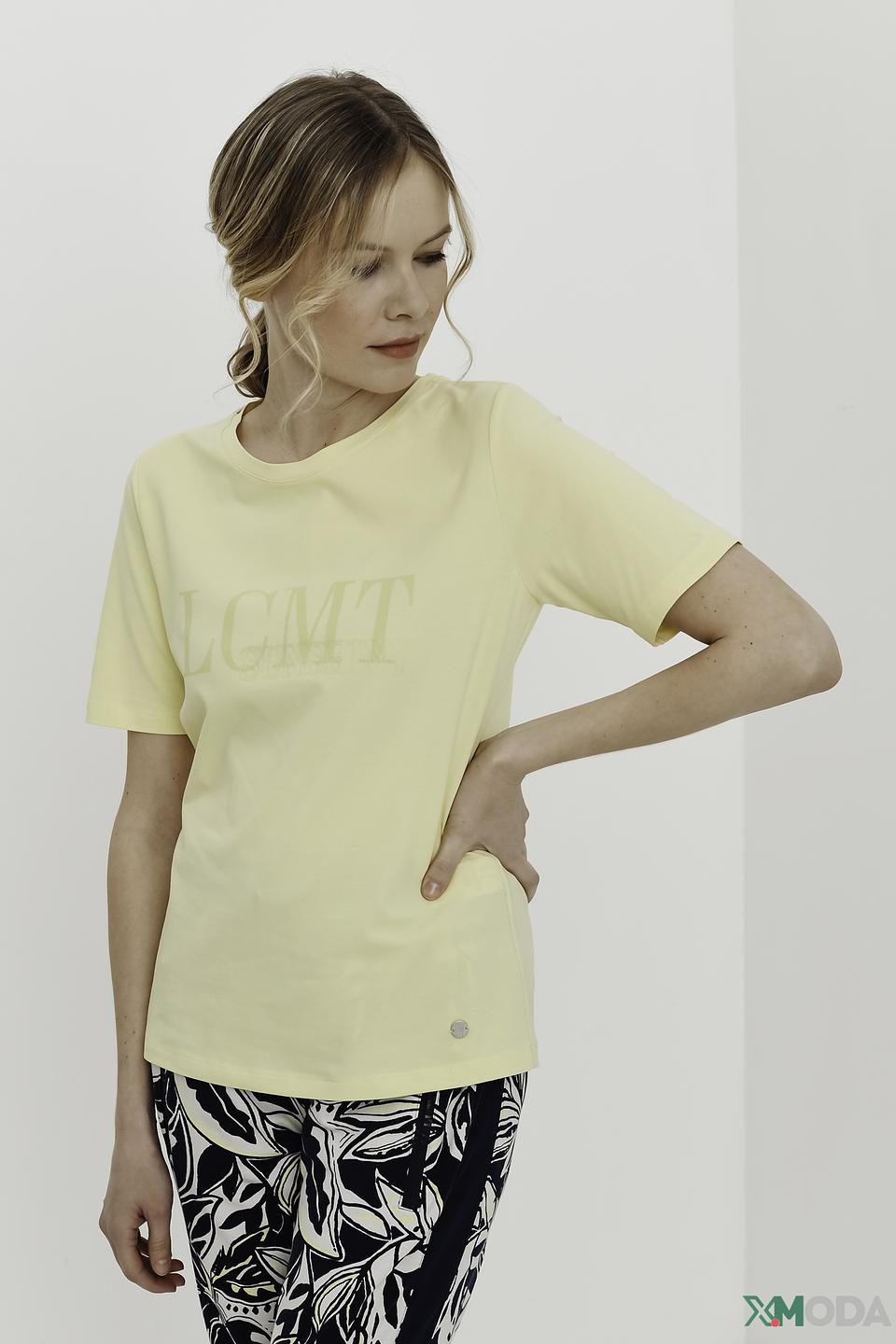 Футболка Lecomte с логотипом бледно-жёлтая