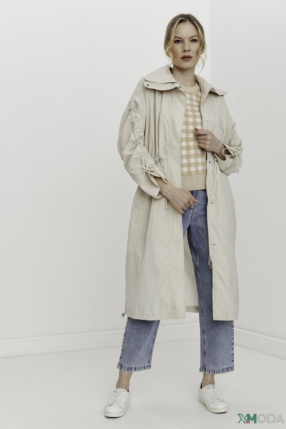 Плащ Tom Tailor бежевый с рукавами-фонариками