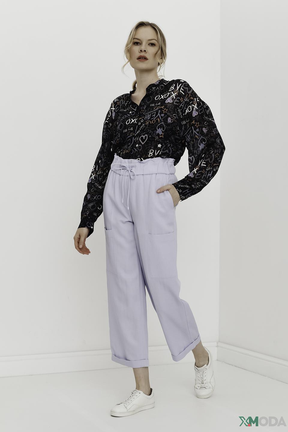 Блуза Luisa Cerano с принтом чёрная