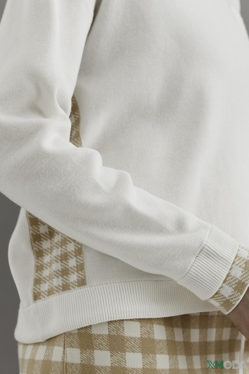 Пуловер Oui с капюшоном белый