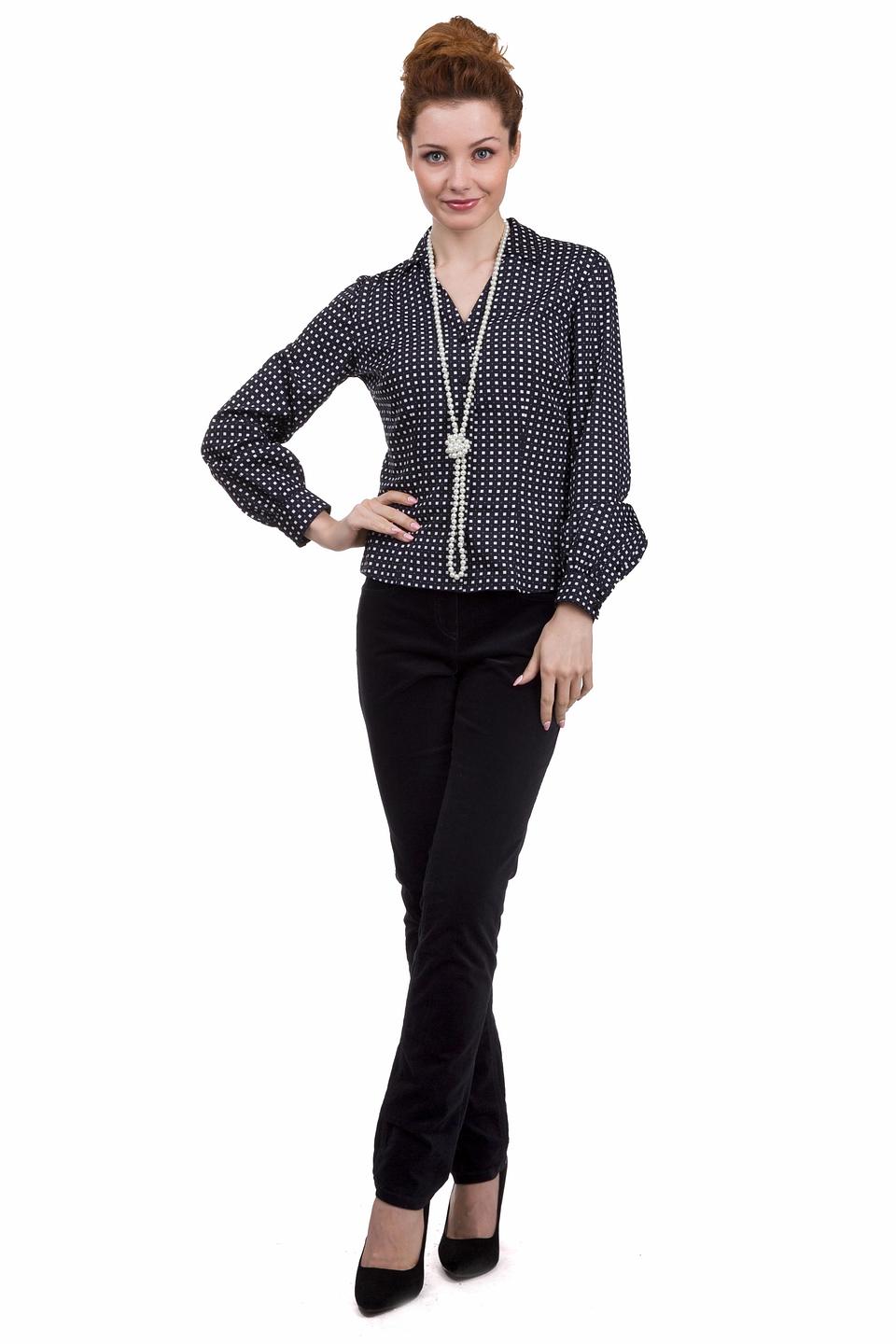 Блуза Pezzo в чёрно-белую клетку