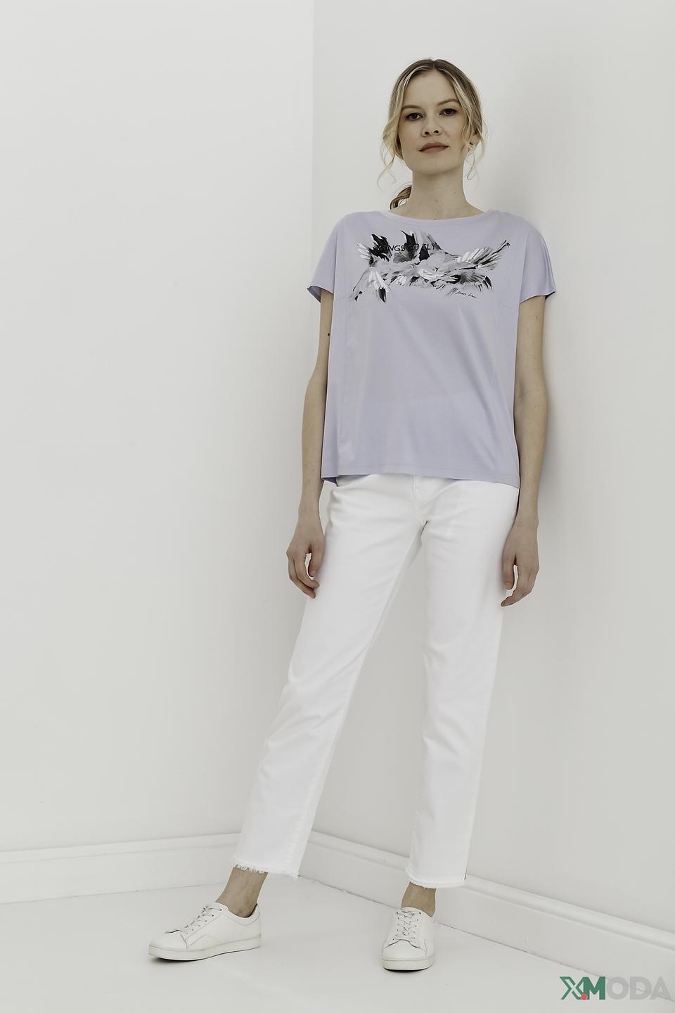 Футболка Marc Cain с принтом голубой