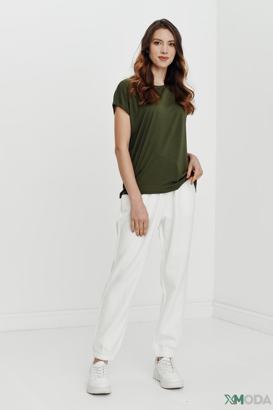 Футболка Tom Tailor хаки с рукавами-крылышками