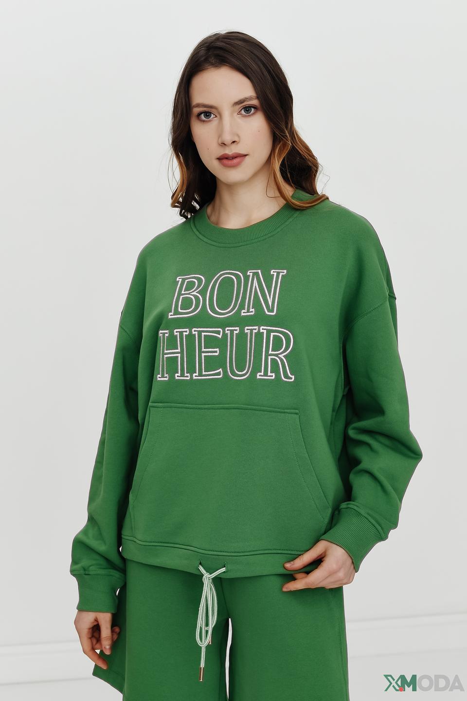 Толстовка Rich and Royal зелёная с надписью