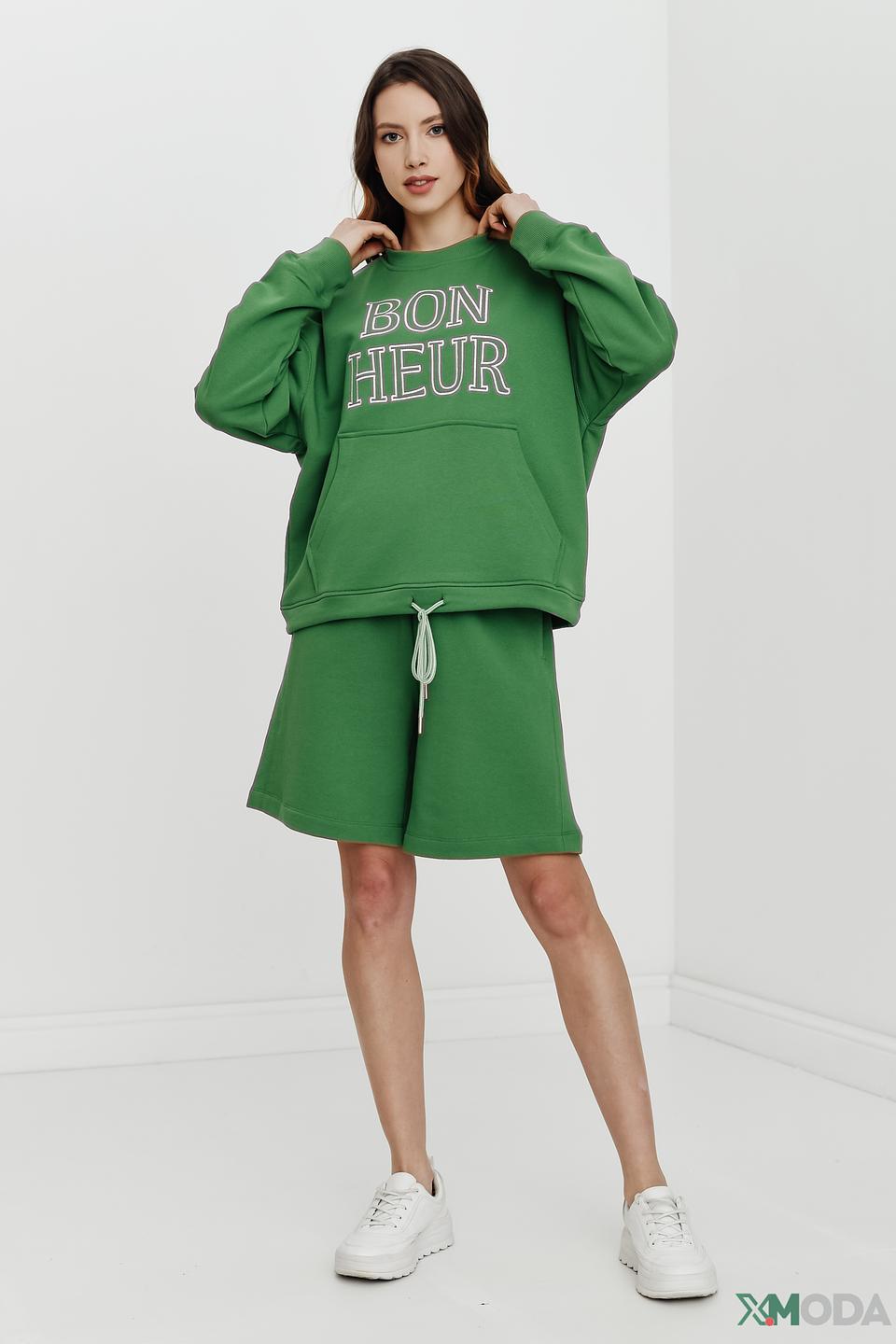 Толстовка Rich and Royal зелёная с надписью