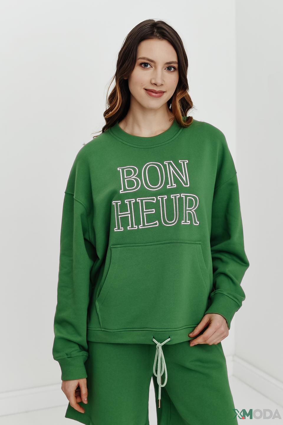 Толстовка Rich and Royal зелёная с надписью