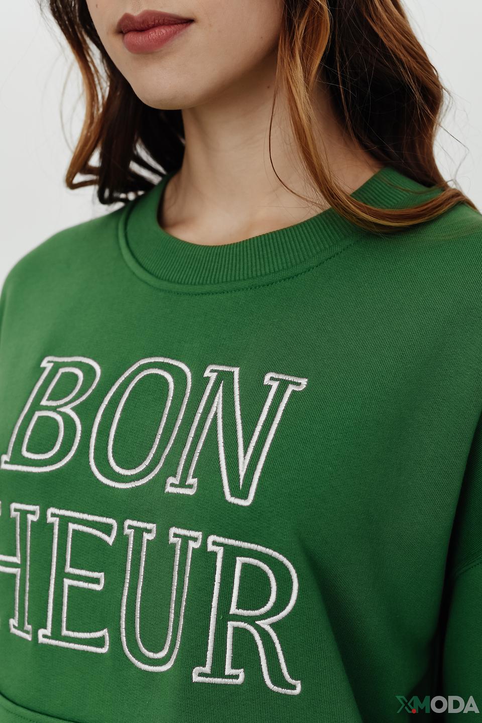 Толстовка Rich and Royal зелёная с надписью