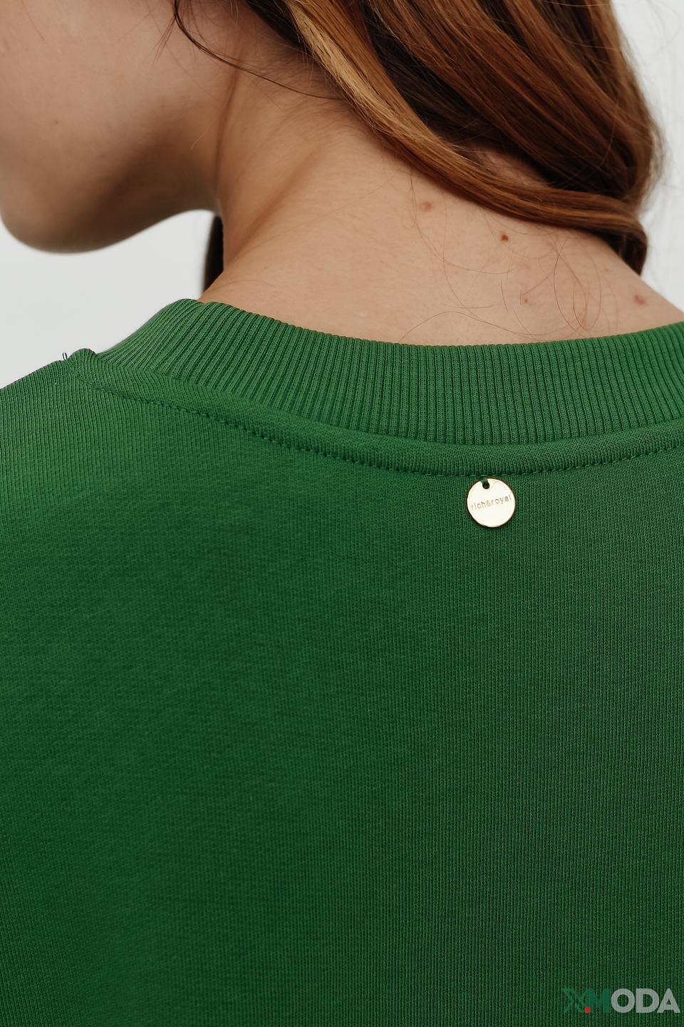 Толстовка Rich and Royal зелёная с надписью