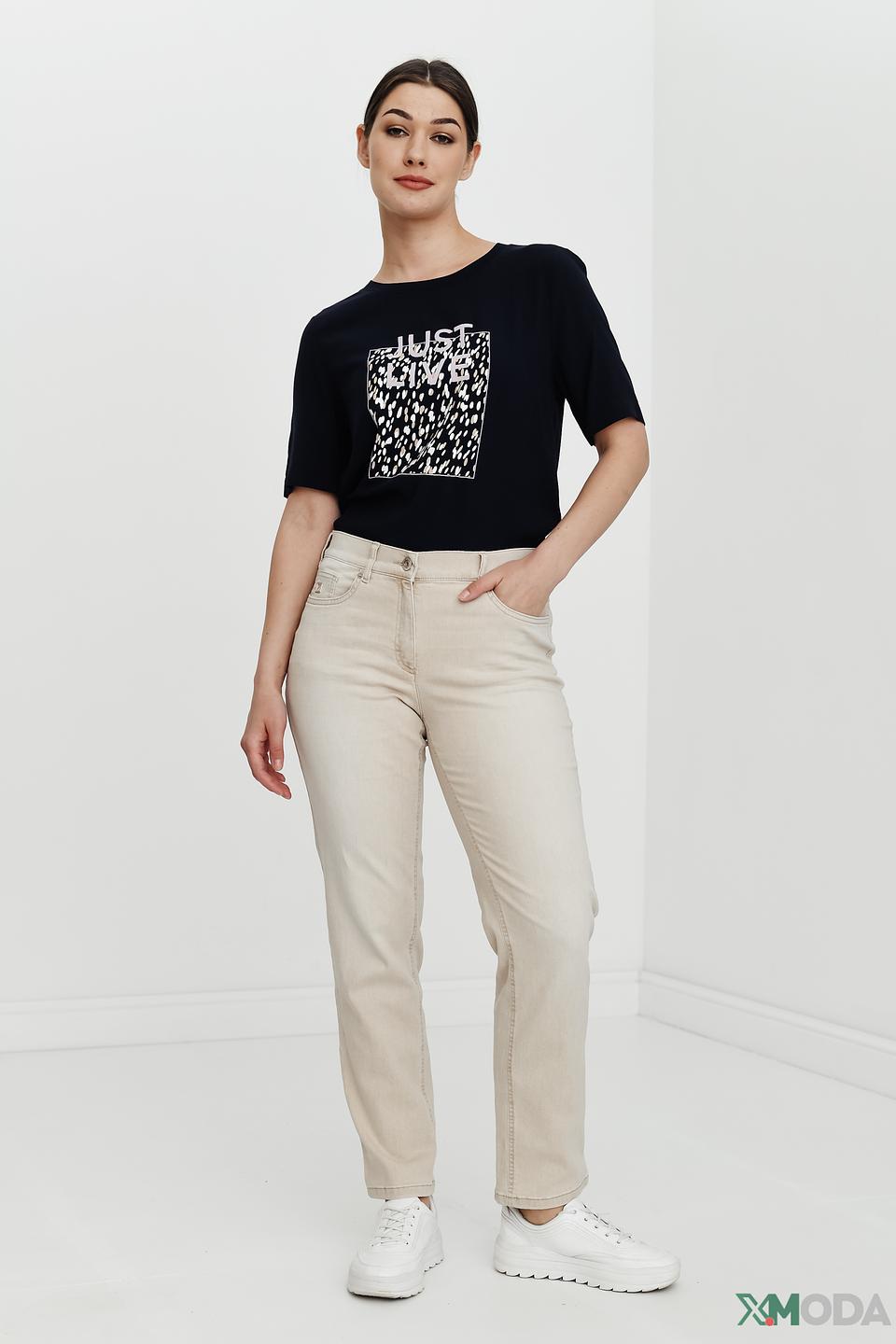 Джинсы Zerres бежевые прямого кроя