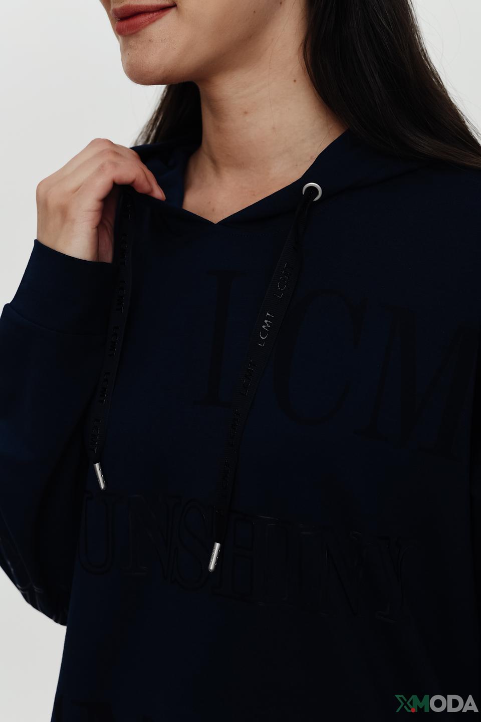 Пуловер Lecomte с капюшоном синий