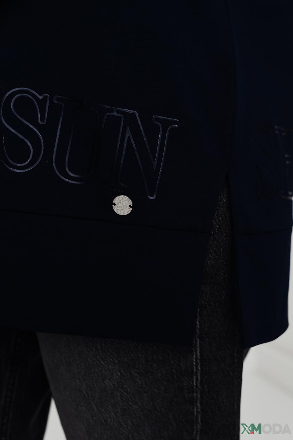 Пуловер Lecomte с капюшоном синий