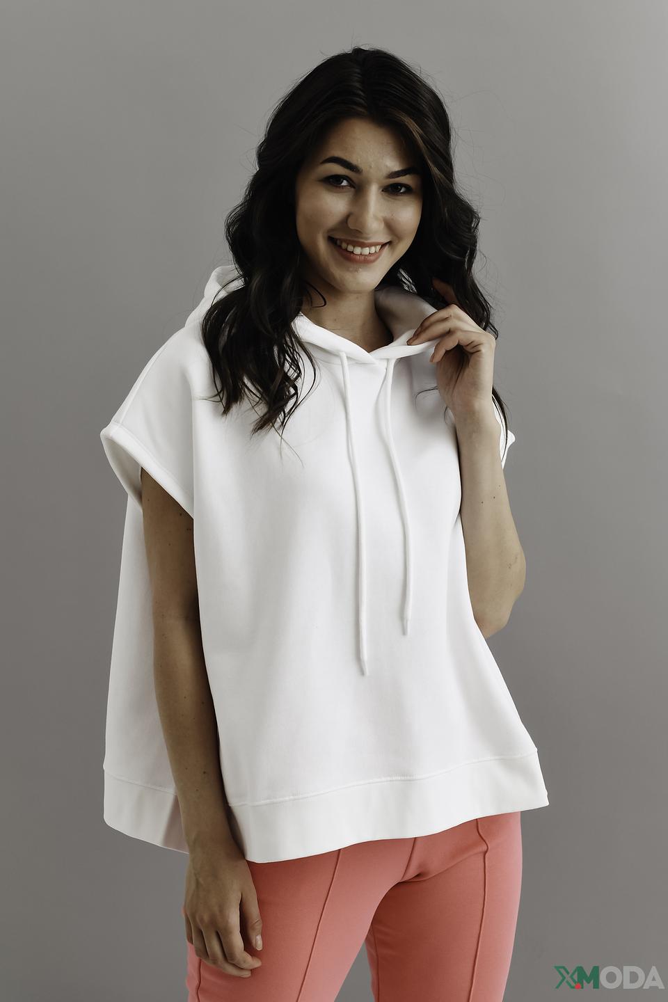 Пуловер Marc O Polo белый с капюшоном