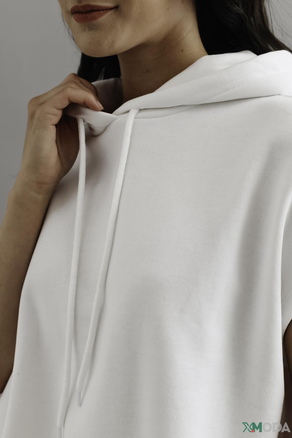 Пуловер Marc O Polo белый с капюшоном