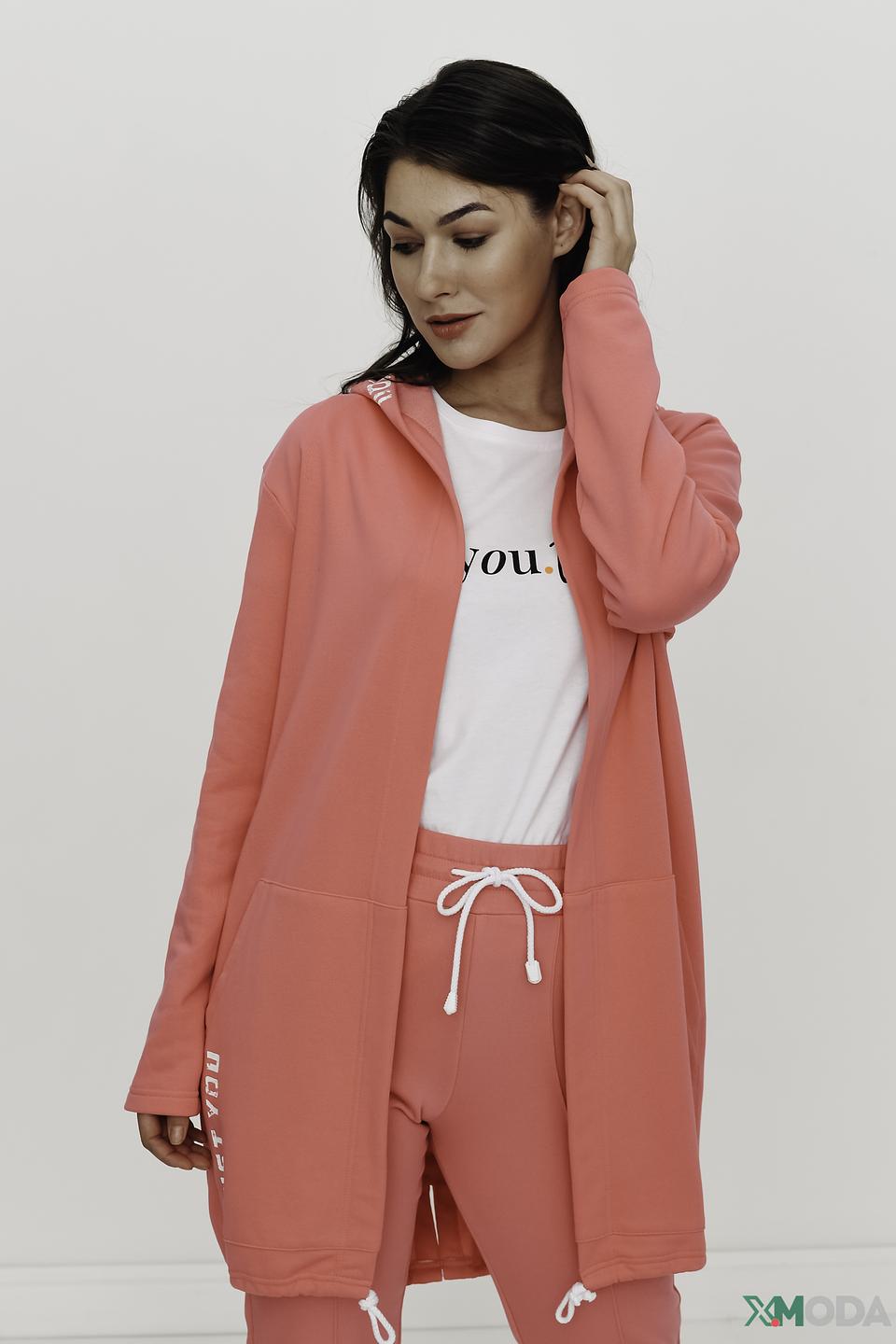 Жакет You Just White с капюшоном розовый