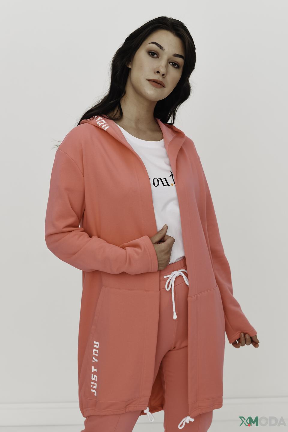 Жакет You Just White с капюшоном розовый