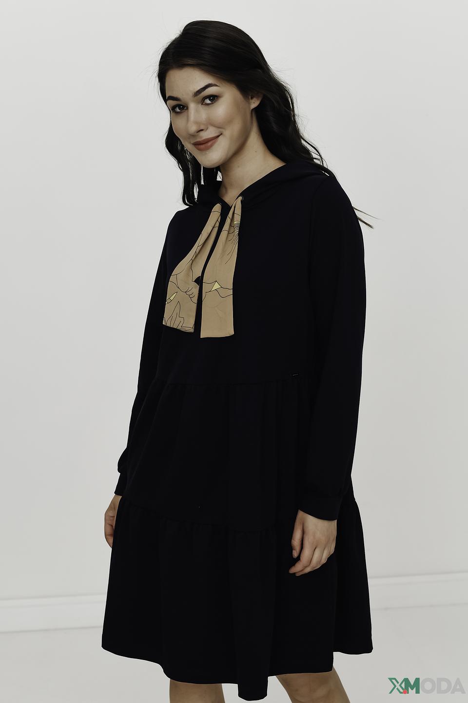 Платье Betty and Co с капюшоном чёрное