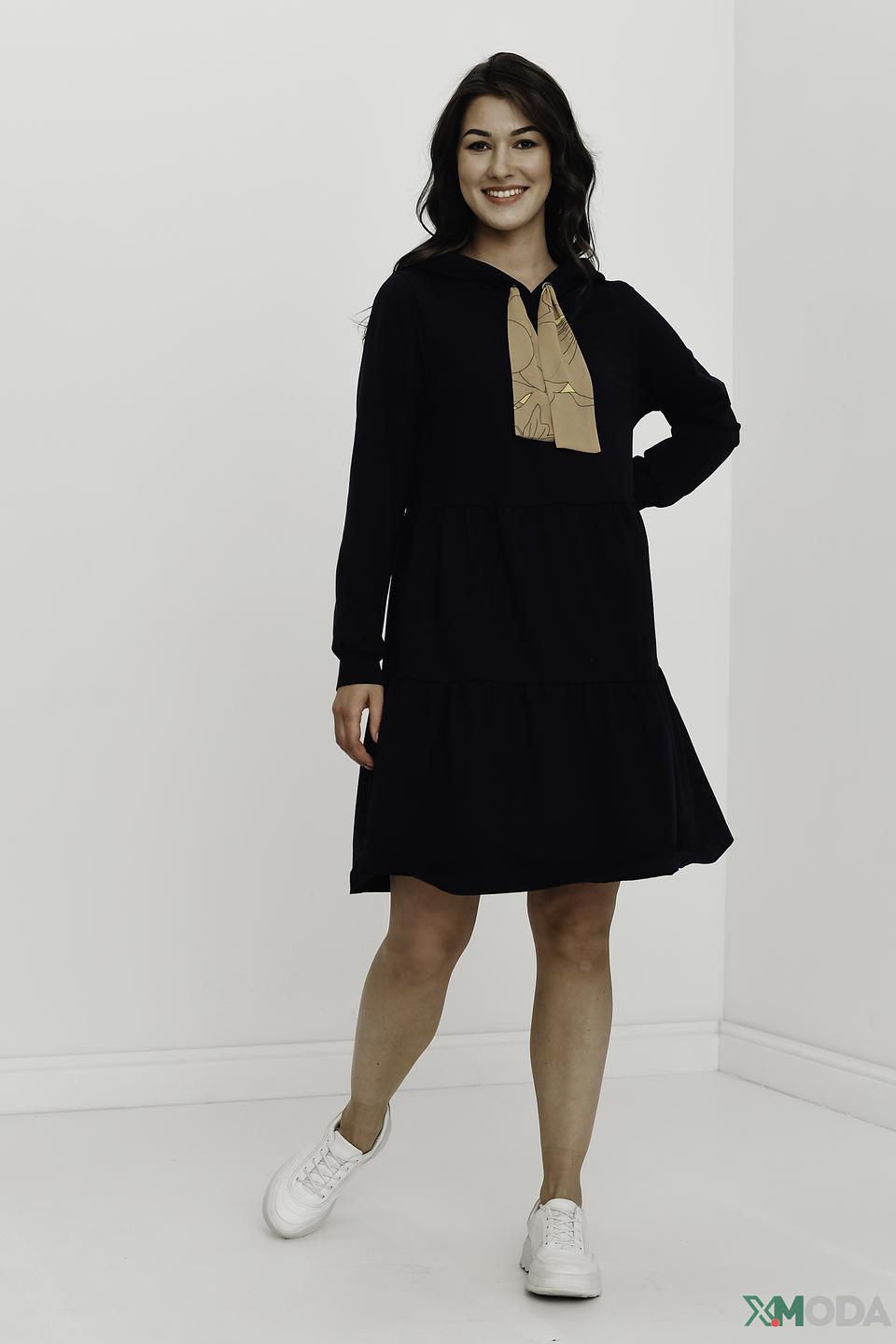 Платье Betty and Co с капюшоном чёрное