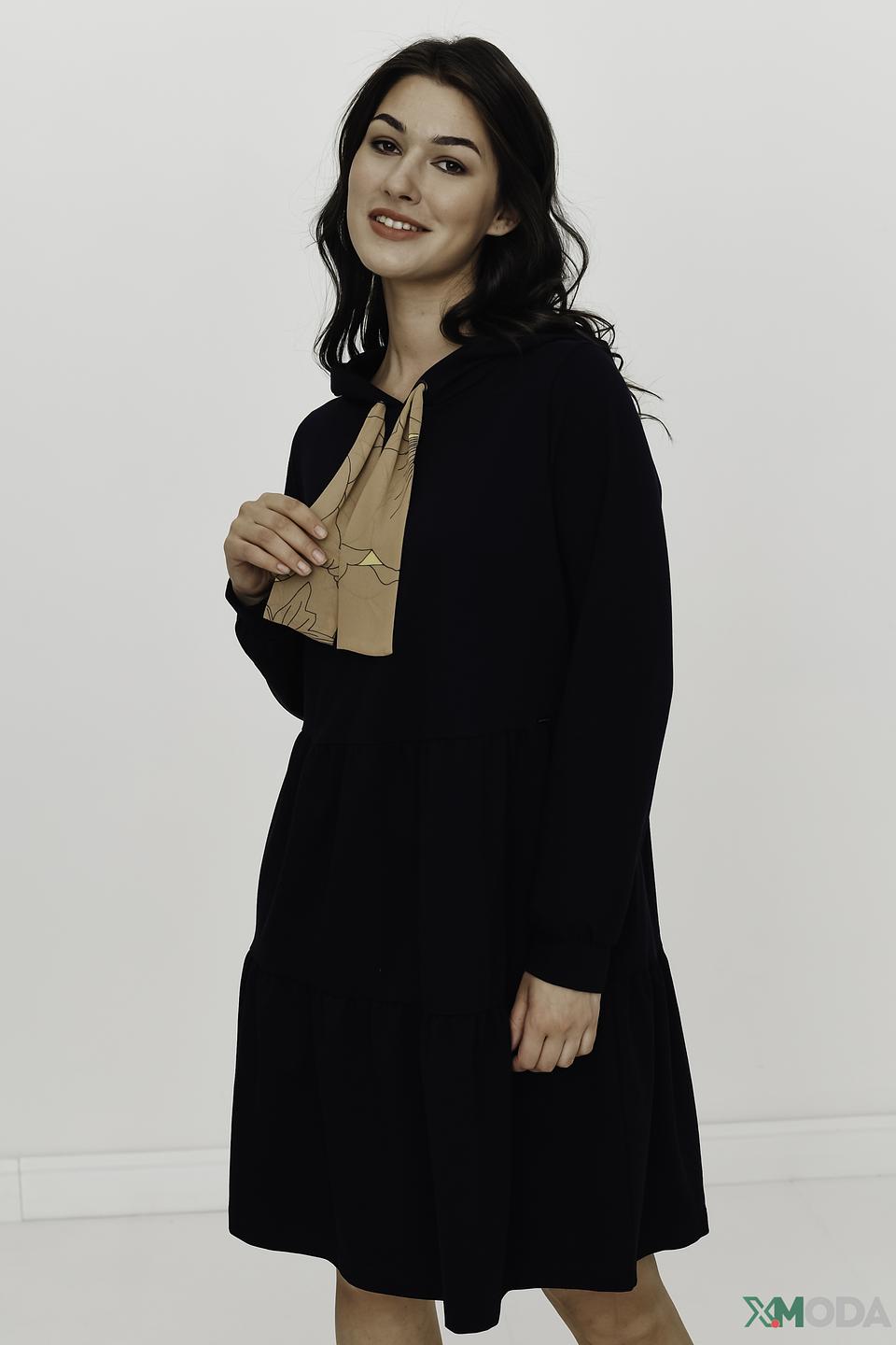 Платье Betty and Co с капюшоном чёрное