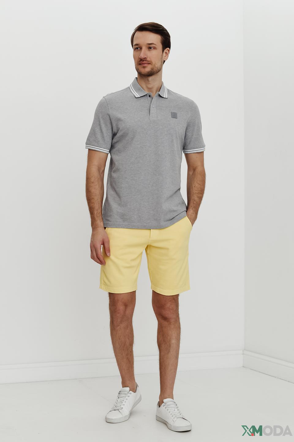 Поло Bugatti серое с логотипом