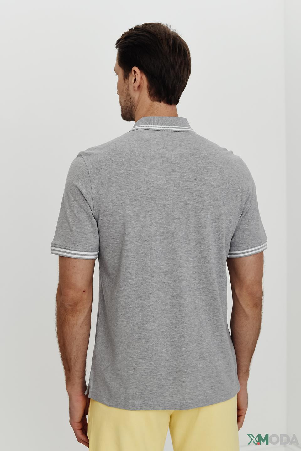 Поло Bugatti серое с логотипом