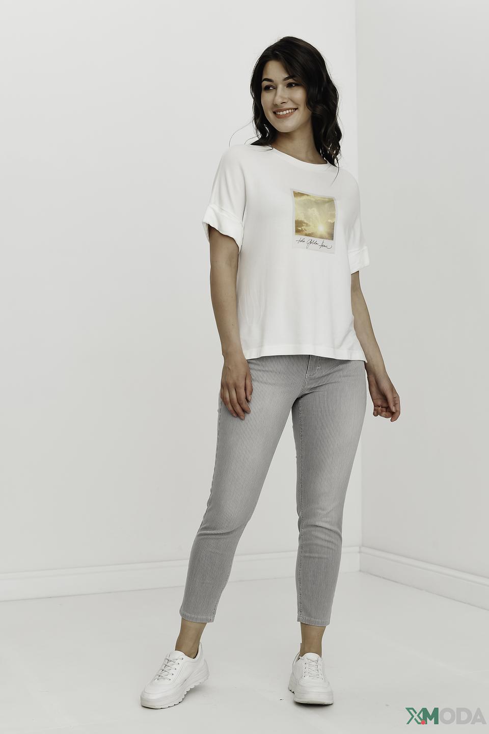 Джинсы Angels в полоску серые