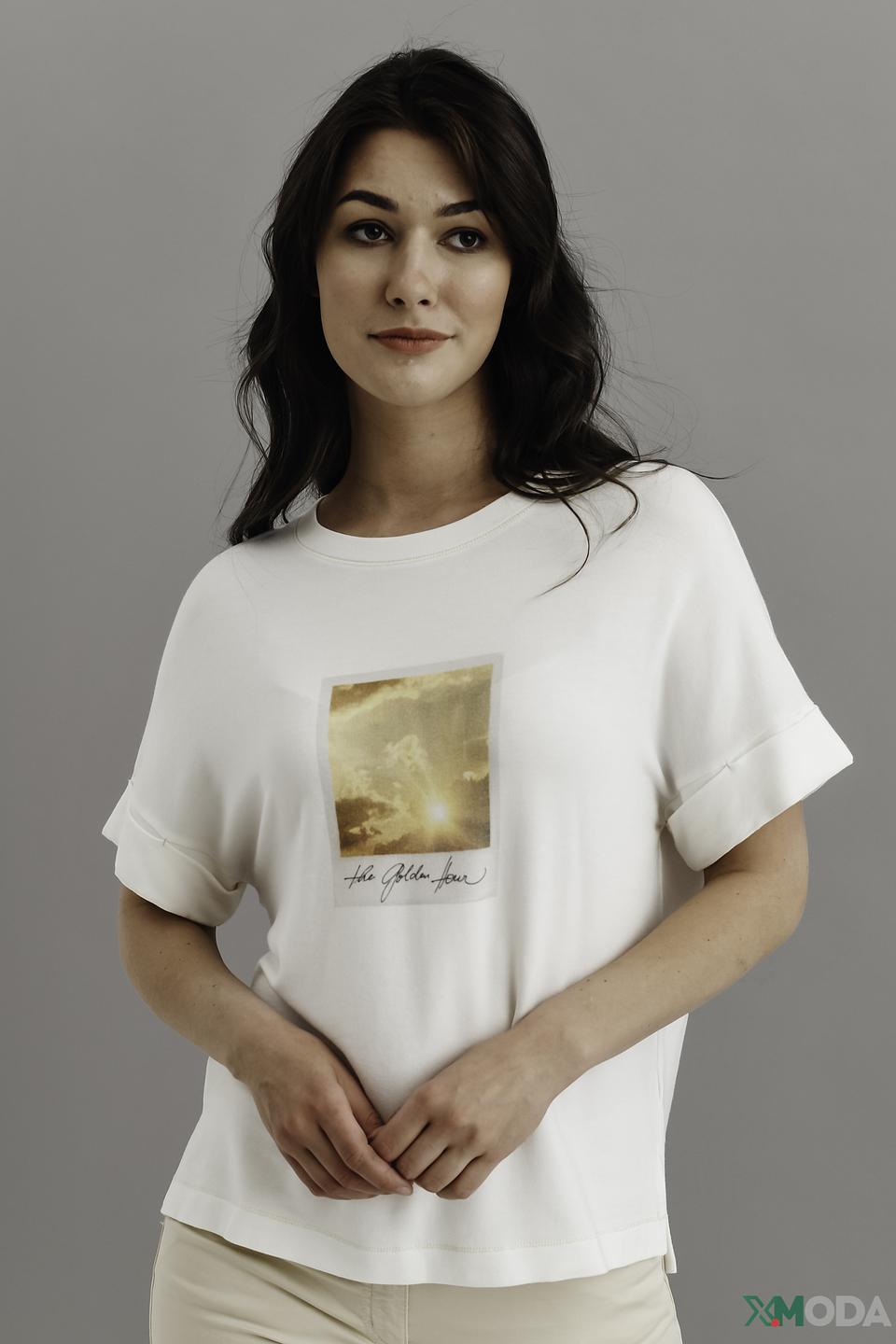 Футболка Oui с принтом белая