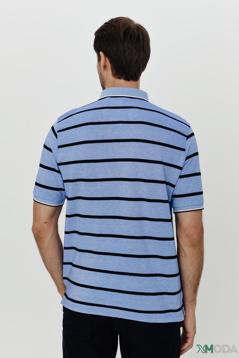 Поло Monte Carlo в полоску голубой